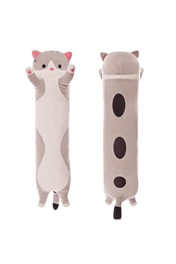 Generic AYEBIA Lovely Plush Cat Doll Cute Cartoon Soft Stuffed Kitten Pillow Long Throw Sleeping Pillow Dol