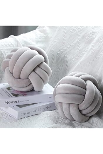 Generic Namalu 2 Pieces Knot Ball Pillows Round Plush Aesthetic Cushion Pillows Soft Stress Relieving Cute