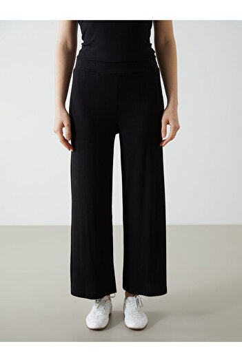 LC Waikiki Sparkling Selections from Shining Store |   Wide Leg Women's Trousers with Elastic Waistband