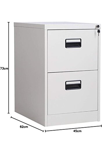AWF AL WADI FURNITURE Steel Vertical Filing Cabinet Compact Storage steel Cabinet, Metal Lockable Cabinet with 2 Drawers