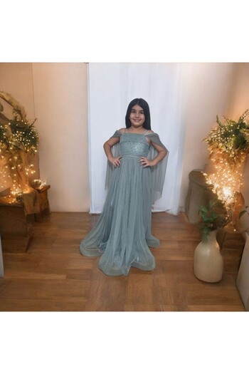 Ahsenimbebe Pul Sequence Robali Tulle Sleeve Gezboy Evening Dress