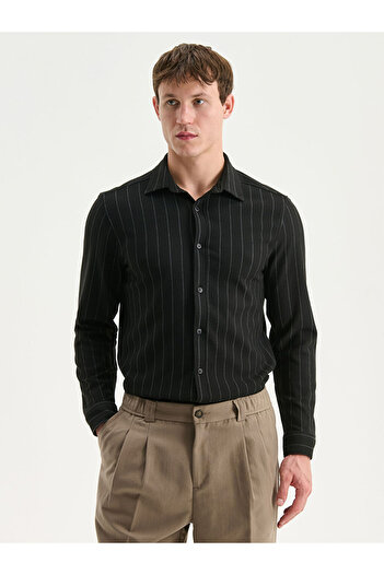 LC Waikiki Create Your Style from Uzg Store |   Slim Fit Long Sleeve Striped Men's Shirt