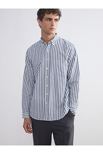 LC Waikiki Sparkling Selections from Shining Store |   Regular Fit Long Sleeve Striped Men's Shirt