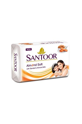 santoor Soap White Sandal & Almond Milk 175 g for Soft Glowing Skin with Natural Moisturizers