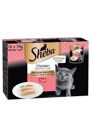 SHEBA Chicken Premium Loaf Fine Food for Kitten 12 x 70 g