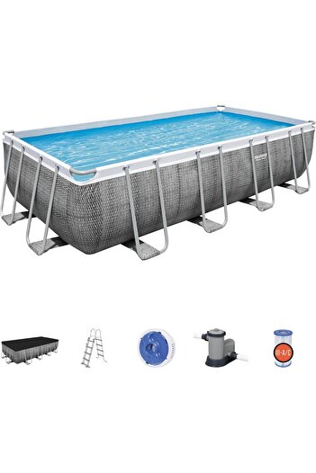 BESTWAY Power Steel 18' x 9' x 48"/5.49m x 2.74m x 1.22m Rectangular Pool Set