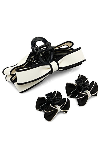 R&B 3 Pack Bow Detail Hair Claw Clips