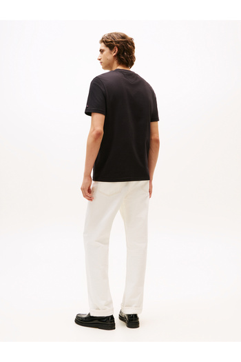 Tommy Hilfiger Men Black Short Sleeve Crew Neck Graphic T-Shirt