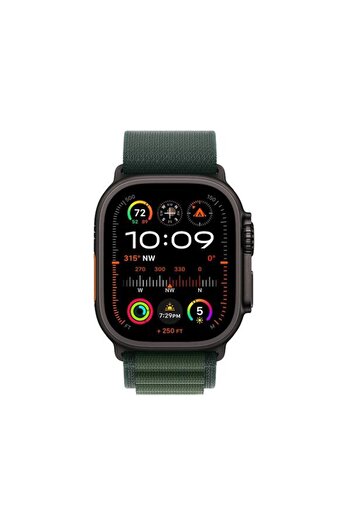 Apple Smartwatch Watch Ultra 2 GPS + Cellular, 49mm Titanium Case with Dark Green Alpine Loop, Small