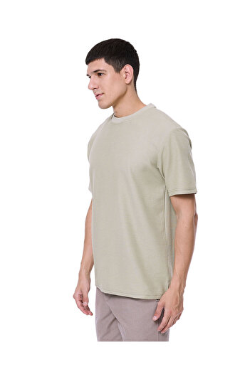 R&B Ribbed T-Shirt with Crew Neck and Short Sleeves