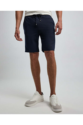 R&B Solid Shorts with Button Closure