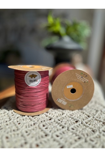 Milano Raffia Rope Number 12 Cherry Rot, Burgundy 100 Gr 250 Mt Bag, Beach Accessory Knitting Rope