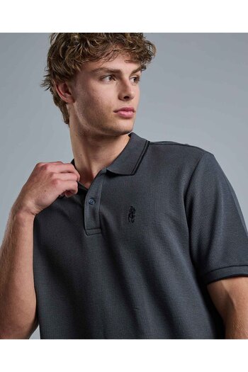 R&B Logo Detail Polo T-Shirt with Short Sleeves