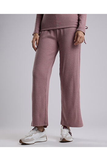 R&B Ribbed Lounge Pants with Drawstring Waist