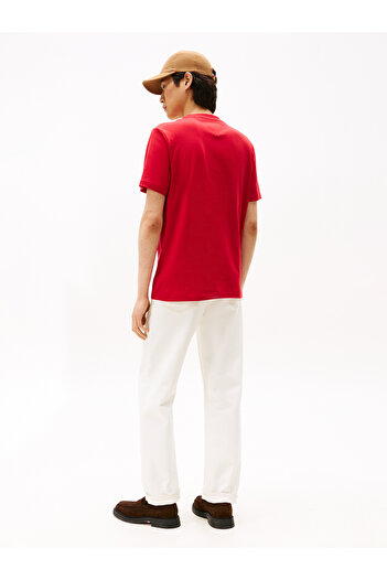 Tommy Hilfiger Men Medium Red Short Sleeve Crew Neck Hilfiger Stack Graphic T-Shirt
