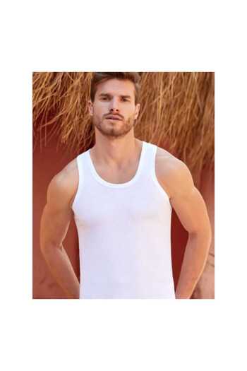 TABANÇORAPLARI Berrak Men's White Undershirt 6 Pack 100% Cotton 1004