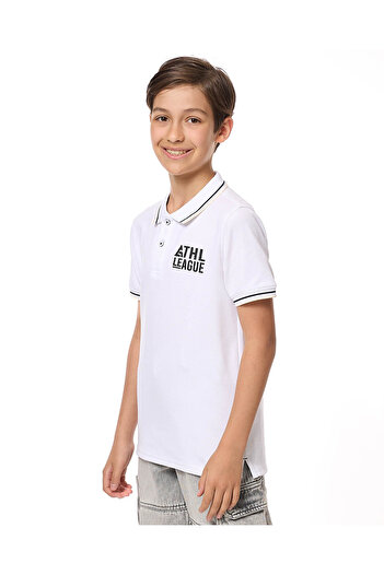 R&B Printed Polo T-Shirt with Short Sleeves