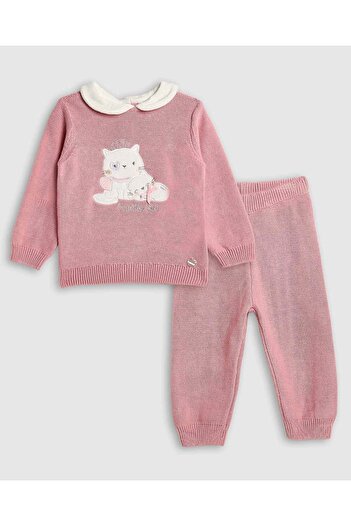 R&B Appliqued Collared Clothing Set