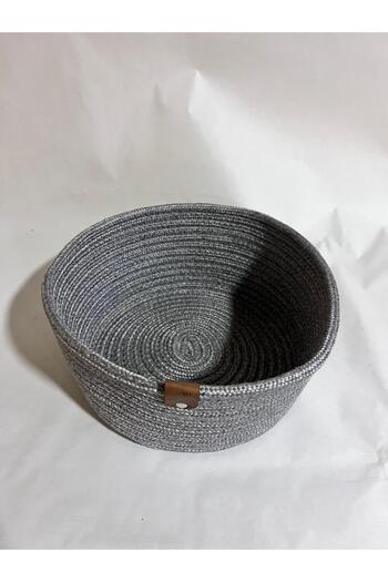BEVEZ HOME Jute Wicker Basket, Multi-Purpose Basket, Bathroom and Kitchen Organizer Wicker 17X10 Gray