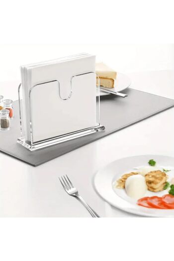 Slasa Acrylic Napkin Holder by - 18 × 13 × 6 cm Transparent Vertical Table Organizer