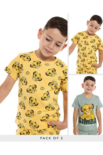 R&B Simba Print T-Shirt with Crew Neck and Short Sleeves