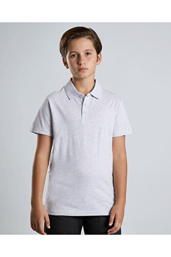 R&B Solid Polo T-Shirt with Crew Neck and Short Sleeves