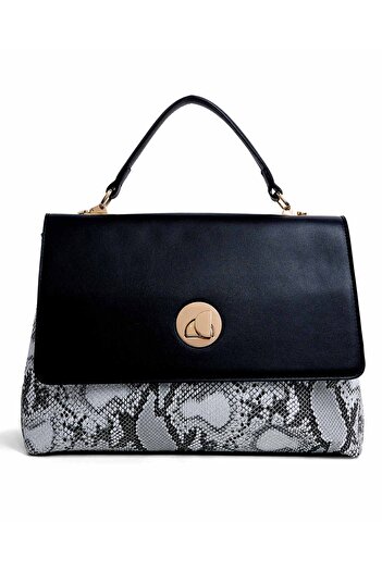 R&B Snake Print Top Handle Bag