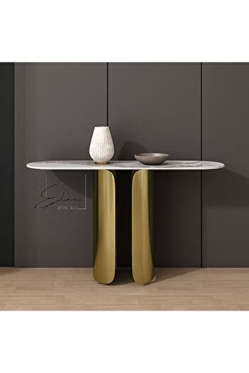 Elinoxa 720-0349 Konsol Masa Paslanmaz Ayaklı Hol Metal Dresuar 80x40x85