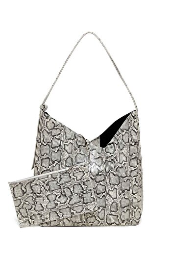 R&B Snakeskin Shoulder Bag and Pouch Set
