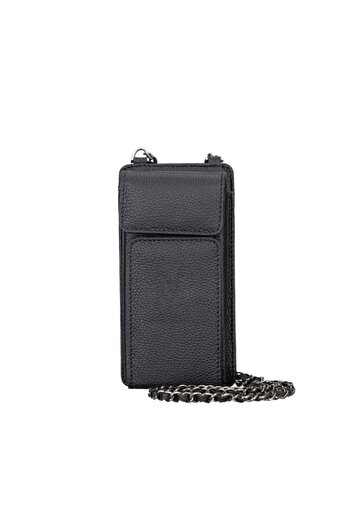 BloominBag Bloomcross Obsidian Black Genuine Leather Wallet & Phone Bag
