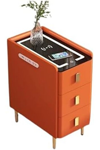 Türkiye Smart Bedside Table Bedroom Bedside Cabinet with drawers Nightstand, With Charging, Modern Night Tab