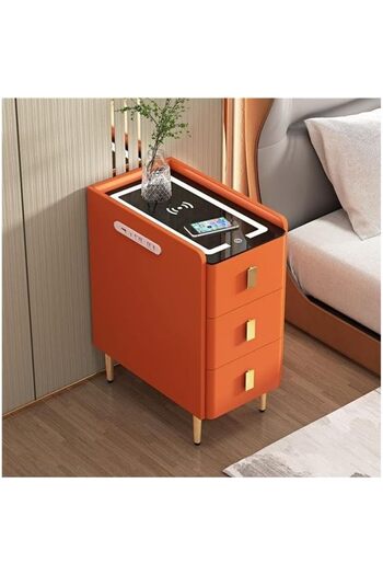 Türkiye Smart Bedside Table Bedroom Bedside Cabinet with drawers Nightstand, With Charging, Modern Night Tab