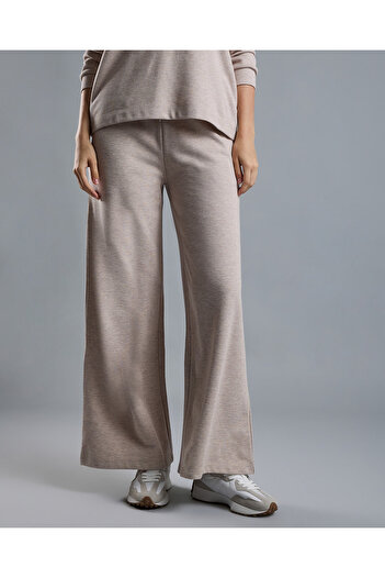 R&B Ribbed Wide Leg Pants with Drawstring Waist