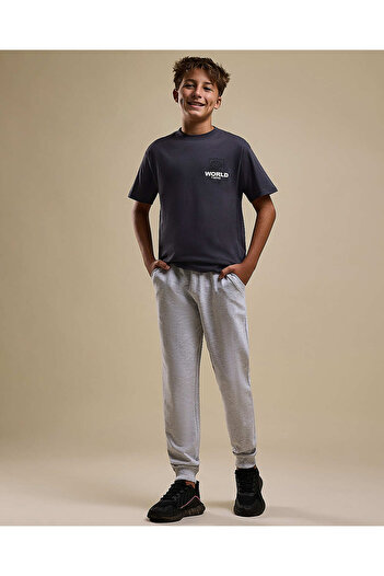 R&B Printed T-Shirt with Crew Neck and Short Sleeves
