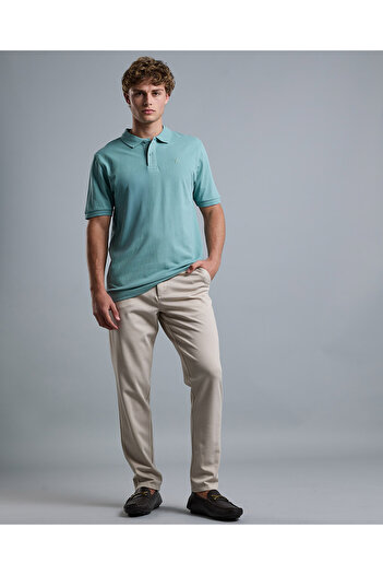 R&B Solid Polo T-Shirt with Short Sleeves