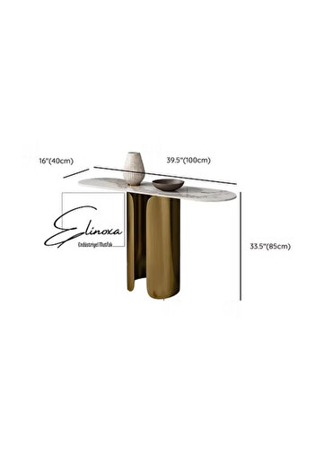 Elinoxa 720-0349 Konsol Masa Paslanmaz Ayaklı Hol Metal Dresuar 120x40x85