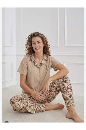 Tutkum Cream Women's Pajama Set - Stylish, Comfortable and Soft Fabric Home Wear