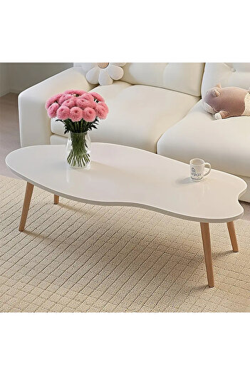 Türkiye طاولة قهوة بيضاء، طاولات قهوة عصرية لغرفة المعيشة، طاولة قهوة بتصميم بسيط، طاولة على شكل سحابة