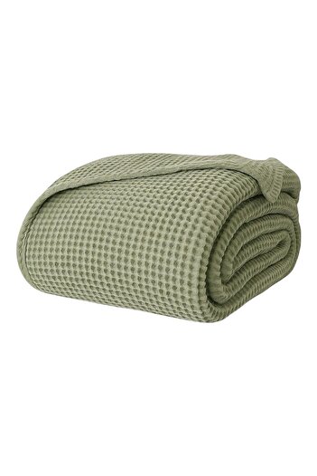 Tasarım Hb&Victory 100% Cotton Waffle Double Bedspread – Olive Green 230X250 cm