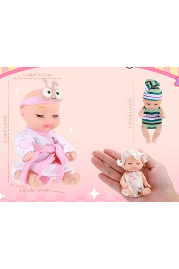 kardelen kırtasiye 6Pcs Mini Dolls with Costumes Wearable Outfits Movable Small Dolls