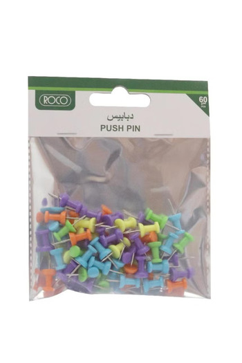 Roco دبابيس دفع معدنية وبلاستيكية - ألوان نيون متنوعة