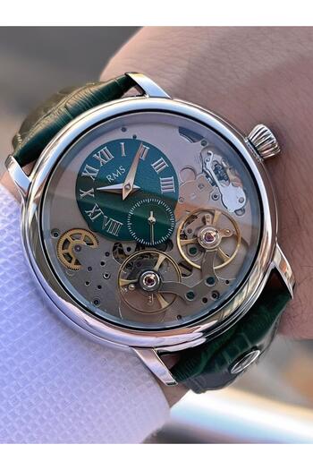 RMS Romanson Automatic Inner Functions Active Second Hand Off Clip Men Wrist Watch Erms.1551.11