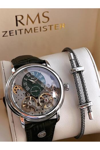 RMS Romanson Automatic Inner Functions Active Second Hand Off Clip Men Wrist Watch Erms.1551.11