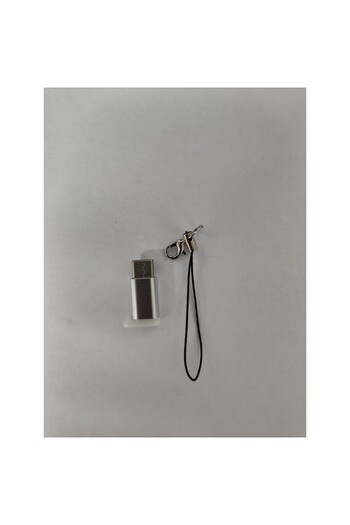 Flippy Micro USB (female) to Type-C (male) adapter with Keychain included, Silver,