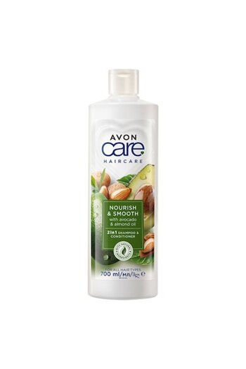 AVON Șampon și balsam, Avon, 2 în 1, ulei de migdale și avocado, 700 ml
