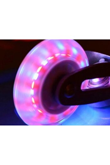 OEM Trotinetă freestyle, cadru din aluminiu, roți iluminate, ghidon în T și frână spate, culoare albastru