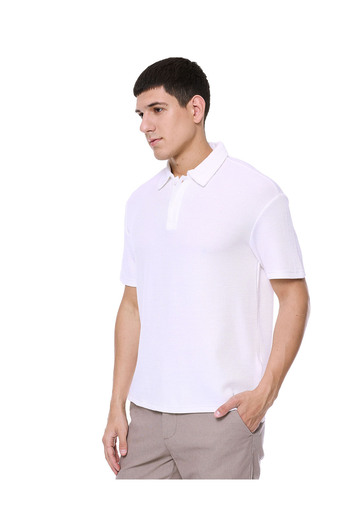R&B Textured Polo T-Shirt with Short Sleeves