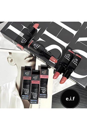 ELF مجموعة أحمر شفاه ايف الكريمي – تغطية غنية بلون ناعم،، بثبات عالٍ بأجمل درجات النود والوردي المختارة