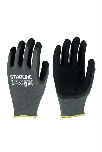 Starline Nitrile Coated Work Gloves E93 En 388 420 Foam Lasting Flexible Protection