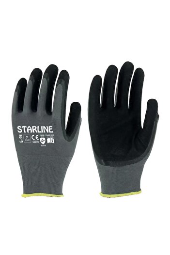 Starline Nitrile Coated Work Gloves E93 En 388 420 Foam Lasting Flexible Protection
